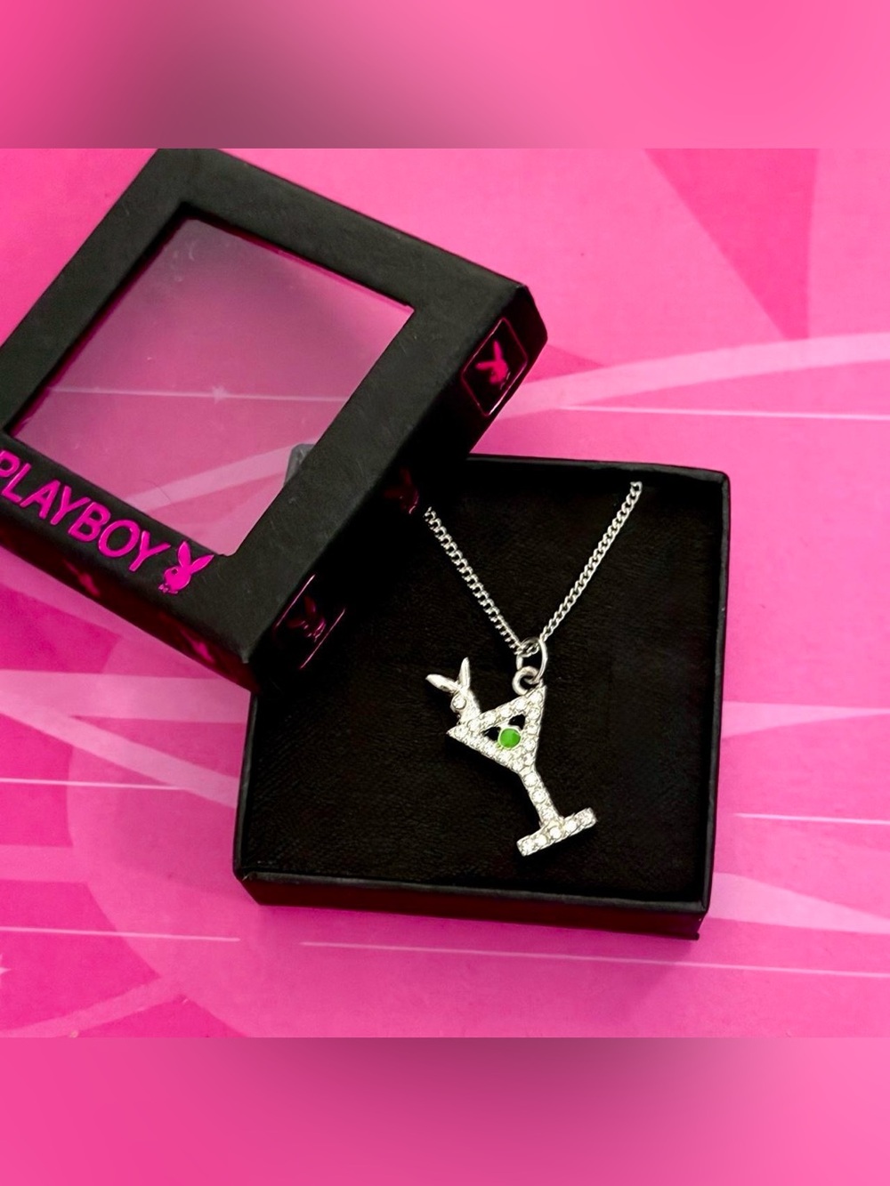 Playboy martini necklace NWT